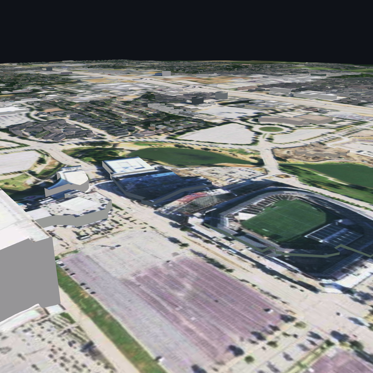 Photorealistic 3D tiles of the district